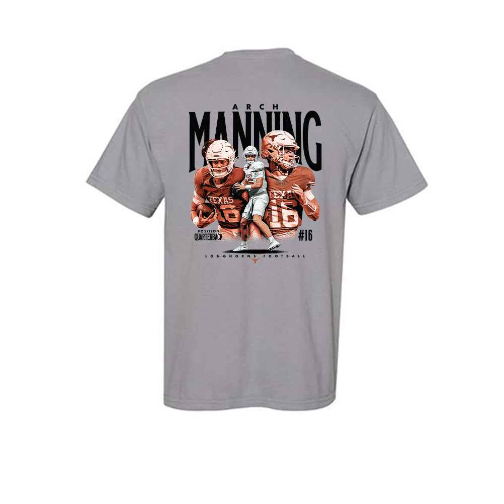 Texas - NCAA Football : Arch Manning - Collage Short Sleeves Pocket T-Shirt-1