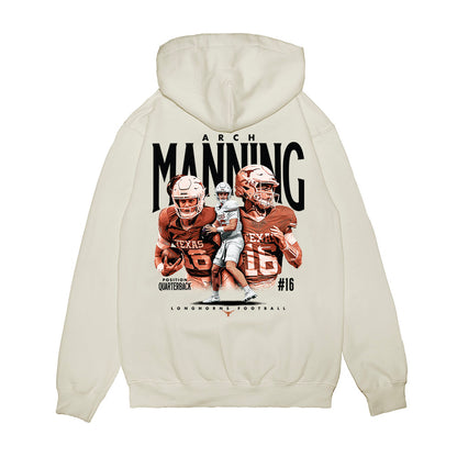 Texas - NCAA Football : Arch Manning - Collage Premium Hooded Sweatshirt-1