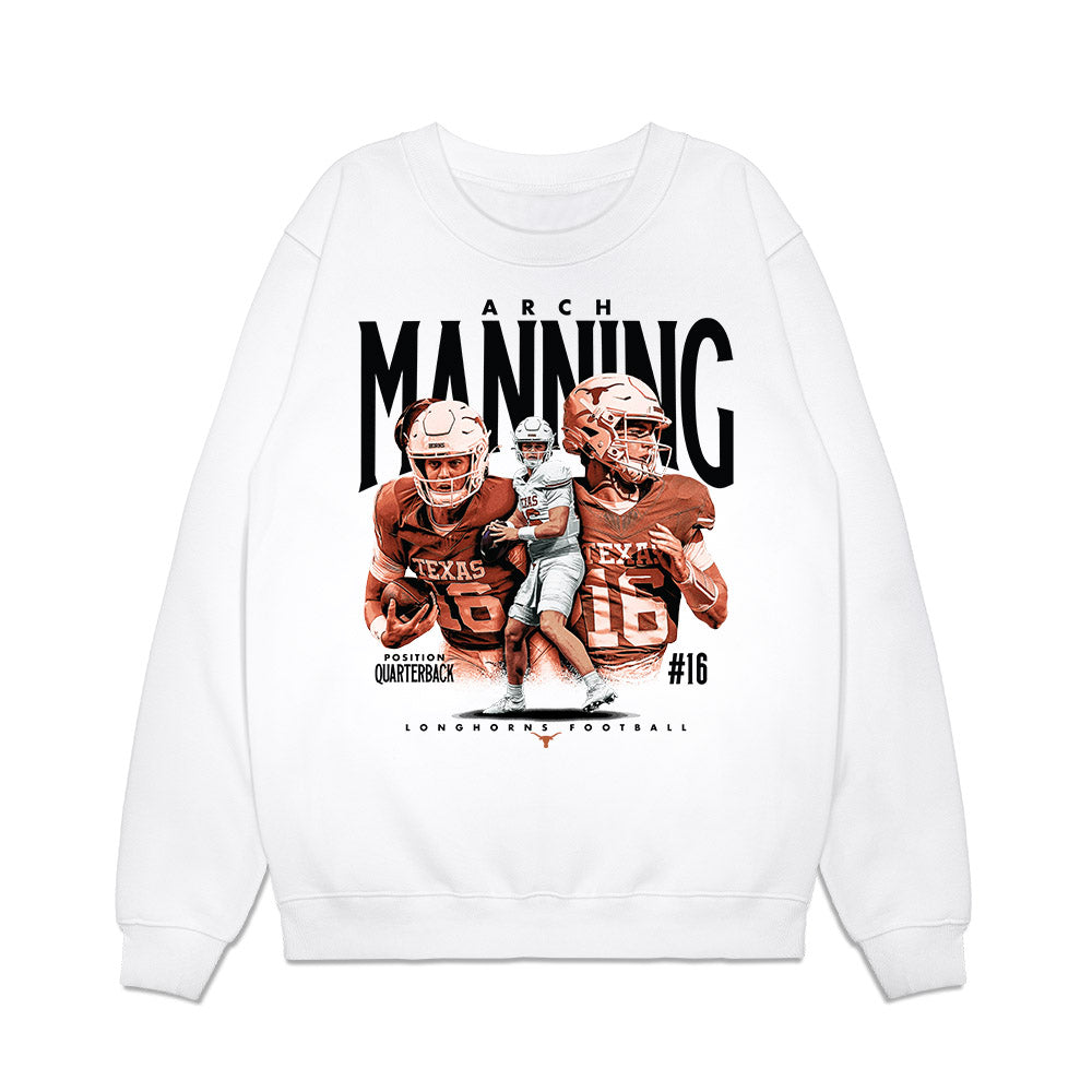 Texas - NCAA Football : Arch Manning - Collage Premium Crewneck Sweatshirt-0