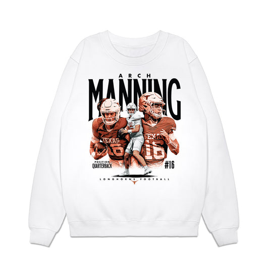 Texas - NCAA Football : Arch Manning - Collage Premium Crewneck Sweatshirt-0