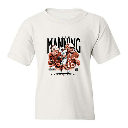 Texas - NCAA Football : Arch Manning - Collage Youth T-Shirt-0