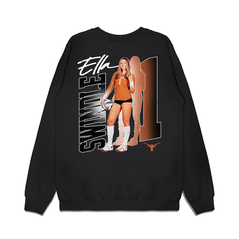 Texas - NCAA Women's Volleyball : Ella Swindle - Graphic Tee Premium Crewneck Sweatshirt-1