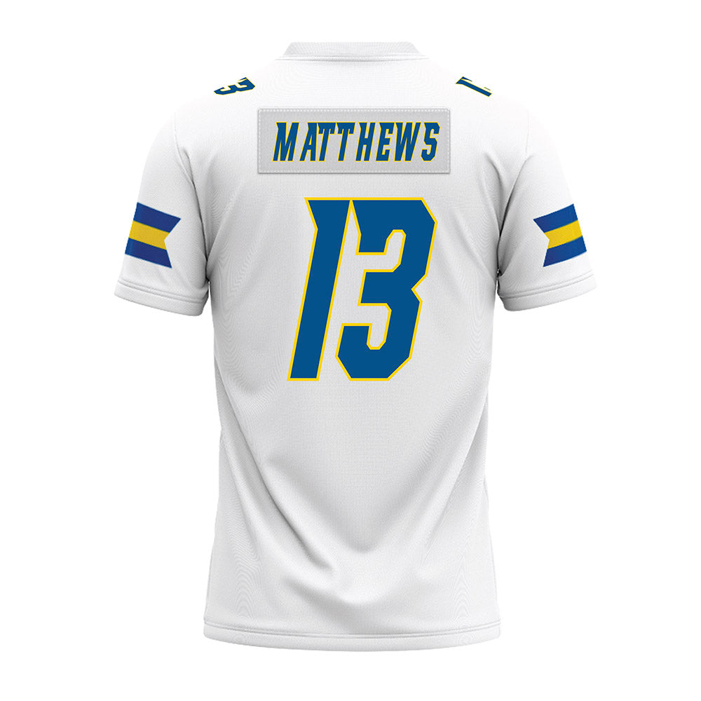 Delaware - NCAA Football : Noah Matthews - White Premium Football Jersey-1