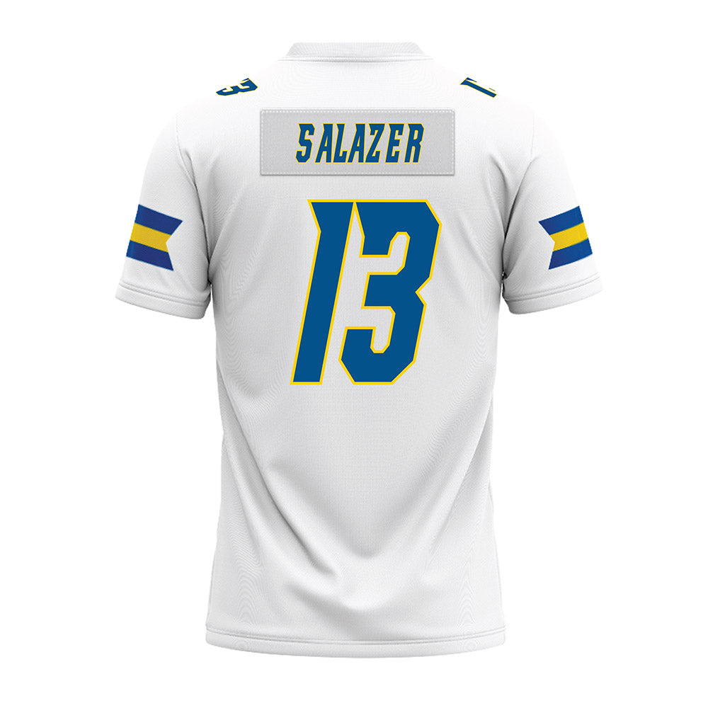 Delaware - NCAA Football : Ty Salazer - White Premium Football Jersey-1