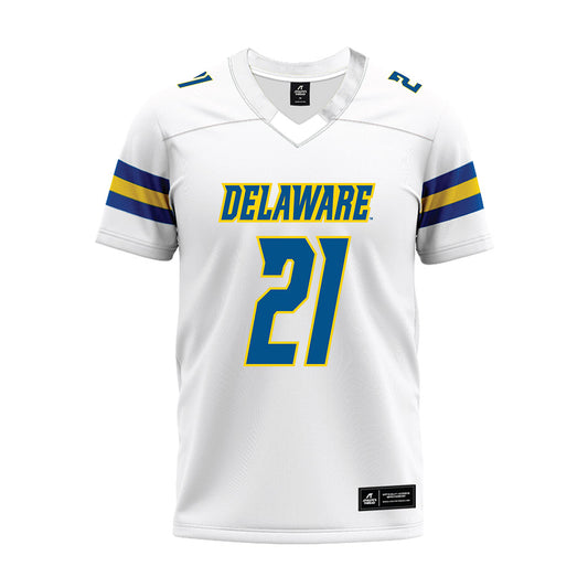 Delaware - NCAA Football : Viron Ellison Jr. - White Premium Football Jersey-0