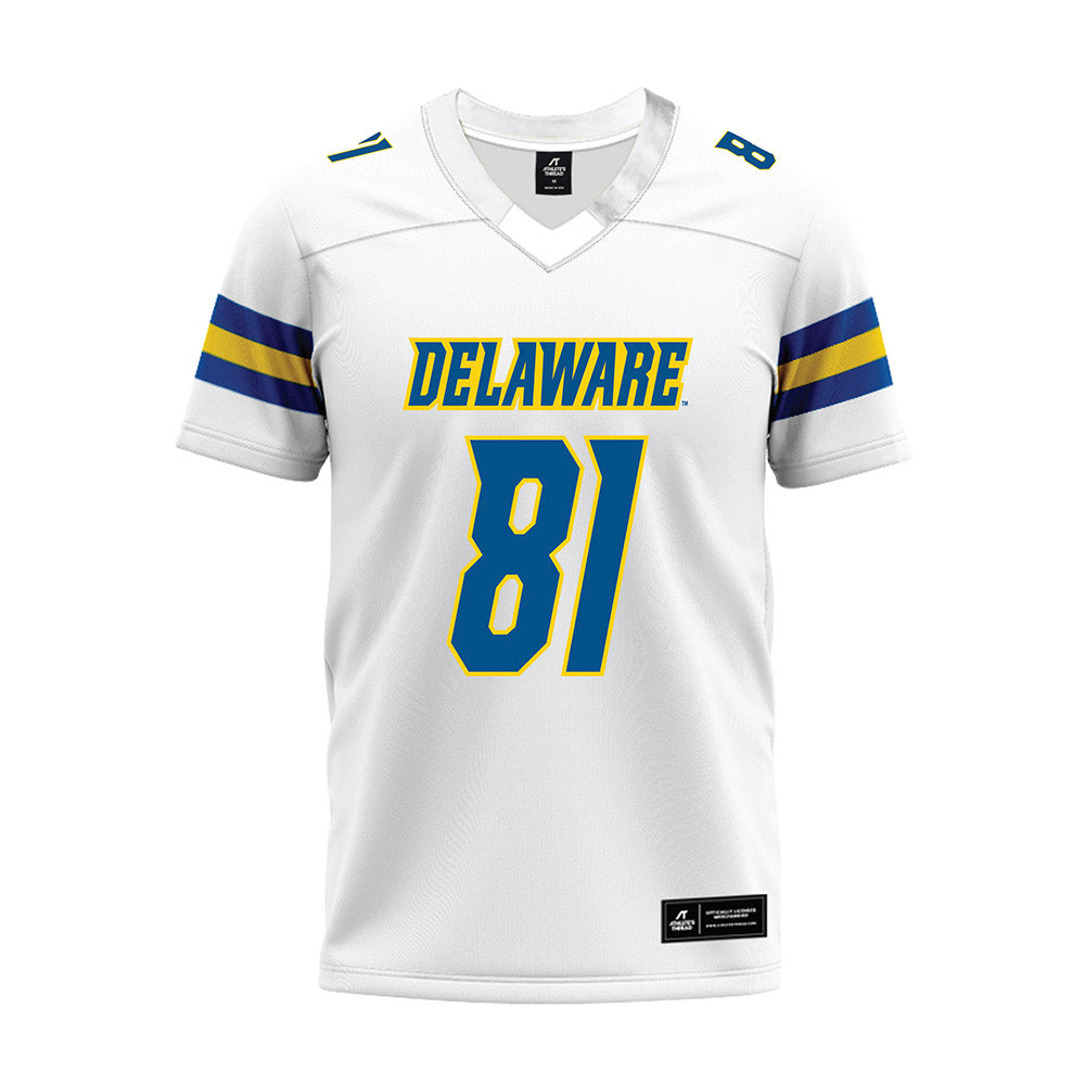 Delaware - NCAA Football : Jake Blum - White Premium Football Jersey-0