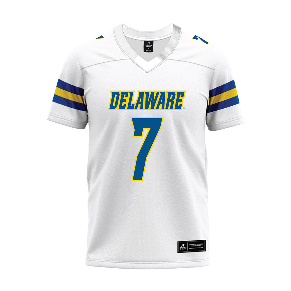 Delaware - NCAA Football : Tyler Bell - White Premium Football Jersey-0