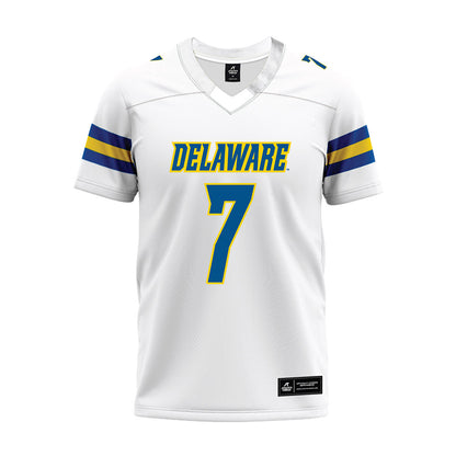 Delaware - NCAA Football : Tyler Bell - White Premium Football Jersey-0