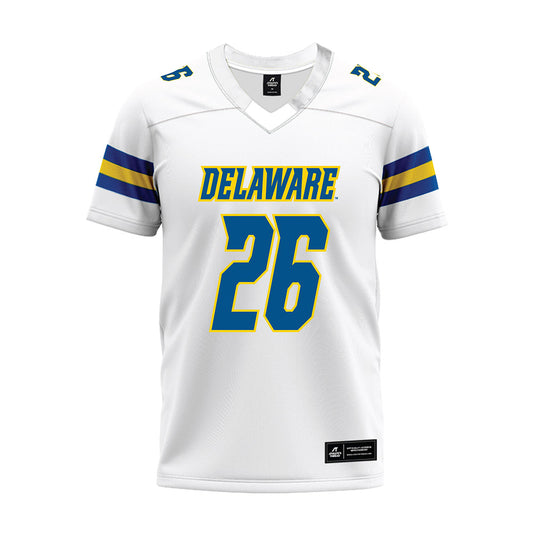 Delaware - NCAA Football : Greg Spiller - White Premium Football Jersey-0