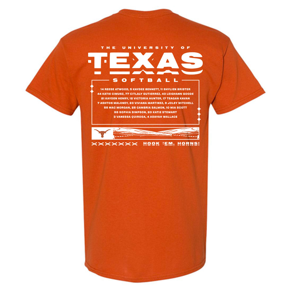 Texas - NCAA Softball : - Team Roster T-Shirt-1