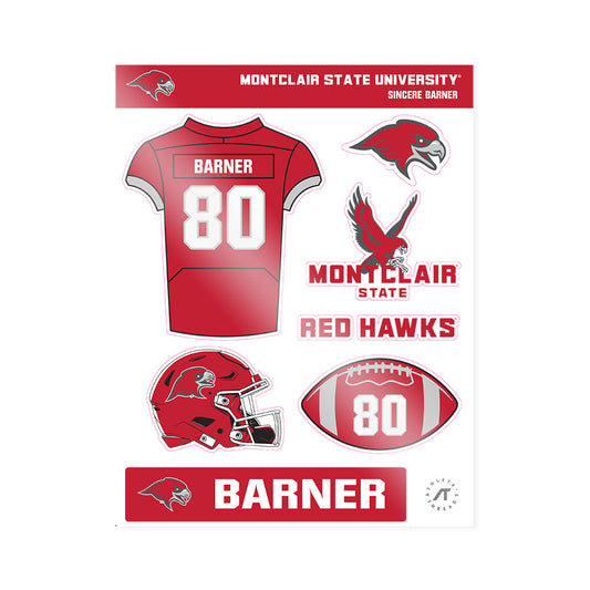 Montclair State - NCAA Football : Sincere Barner - Sticker Sheet-0