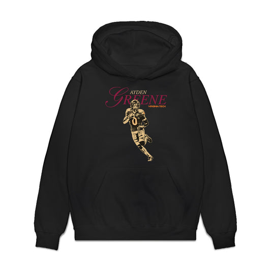 Virginia Tech - NCAA Football : Ayden Greene - Graphic Tee Premium Hooded Sweatshirt-0