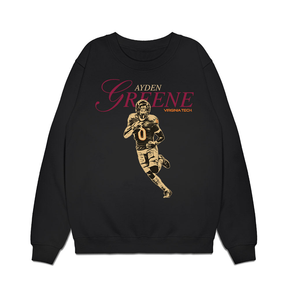 Virginia Tech - NCAA Football : Ayden Greene - Graphic Tee Premium Crewneck Sweatshirt-0
