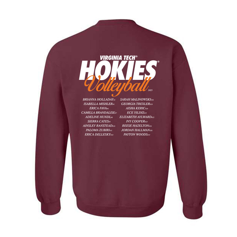 Virginia Tech - NCAA Women's Volleyball : Roster Shirt Crewneck Sweatshirt-1