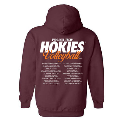 Virginia Tech - NCAA Women's Volleyball : Roster Shirt Hooded Sweatshirt-1