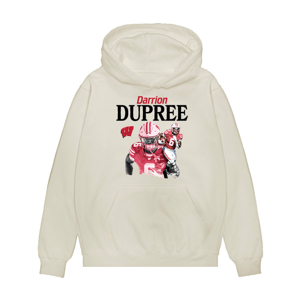 Wisconsin - NCAA Football : Darrion Dupree - Collage Premium Hooded Sweatshirt-0