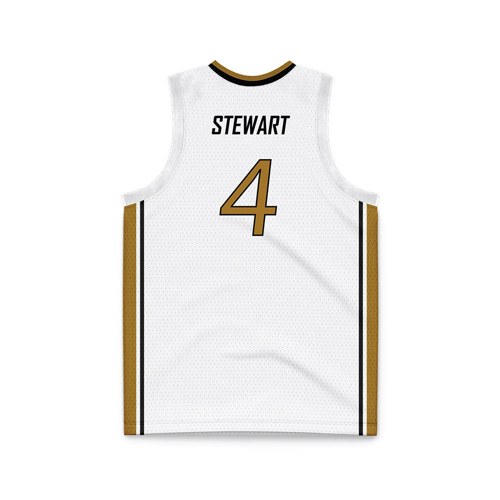 Emporia - NCAA Men's Basketball : Sheldon Stewart - White Basketball Jersey-1