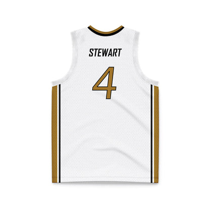 Emporia - NCAA Men's Basketball : Sheldon Stewart - White Basketball Jersey-1