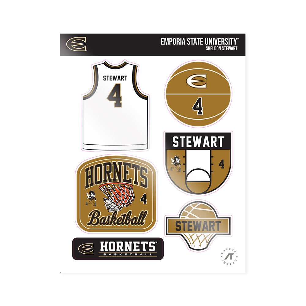 Emporia - NCAA Men's Basketball : Sheldon Stewart - Sticker Sheet-0