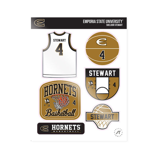 Emporia - NCAA Men's Basketball : Sheldon Stewart - Sticker Sheet-0