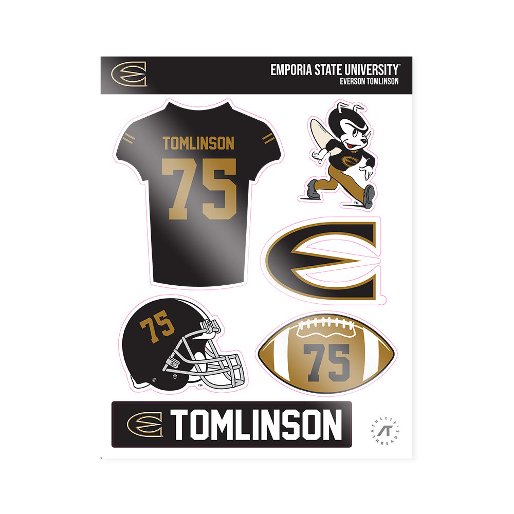 Emporia - NCAA Football : Everson Tomlinson - Sticker Sheet-0