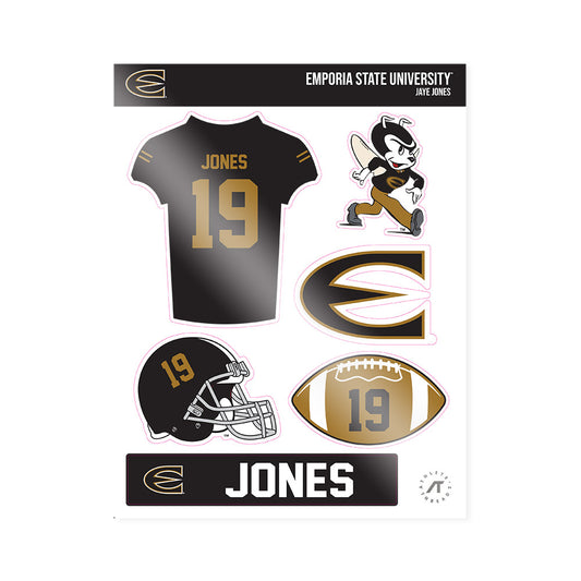 Emporia - NCAA Football : Jaye Jones - Sticker Sheet-0
