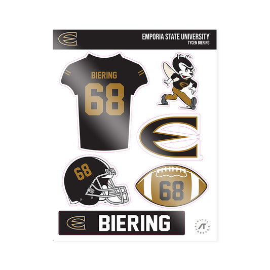 Emporia - NCAA Football : Tycen Biering - Sticker Sheet-0
