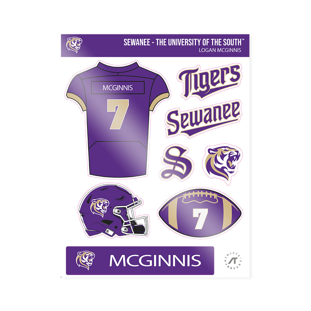 Sewanee - NCAA Football : Logan McGinnis - Sticker Sheet-0