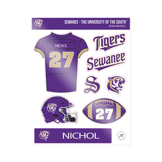 Sewanee - NCAA Football : Ryan Nichol - Sticker Sheet-0
