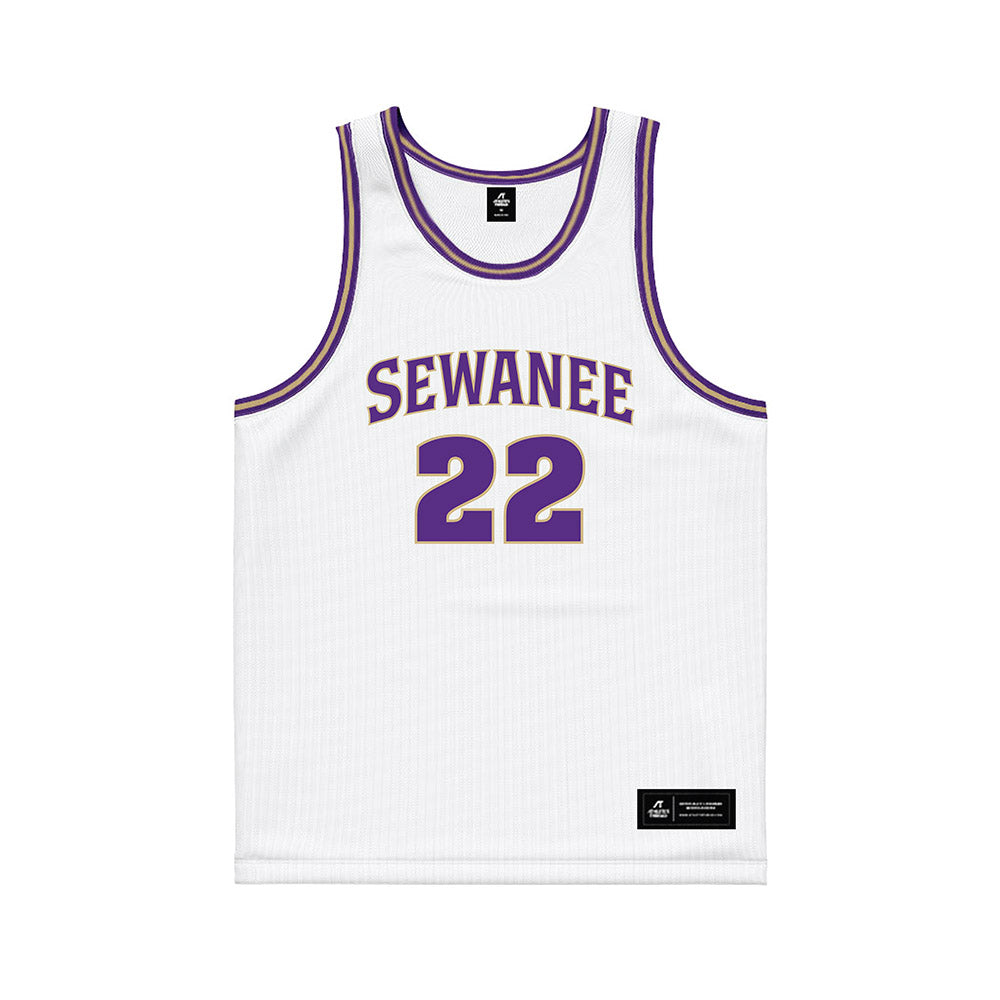 Sewanee - NCAA Men's Basketball : Nikolas Avaliani - White Basketball Jersey-0
