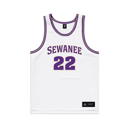 Sewanee - NCAA Men's Basketball : Nikolas Avaliani - White Basketball Jersey-0