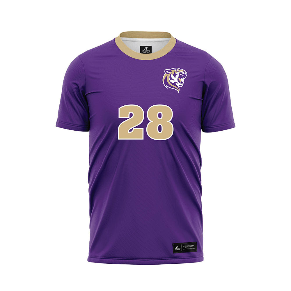 Sewanee - NCAA Men's Soccer : Isaac Rasheed - Purple Soccer Jersey-0