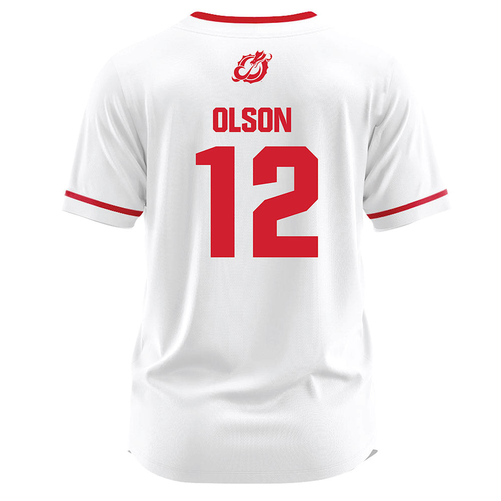 MSUM - NCAA Softball : Emily Olson - White Jersey-1