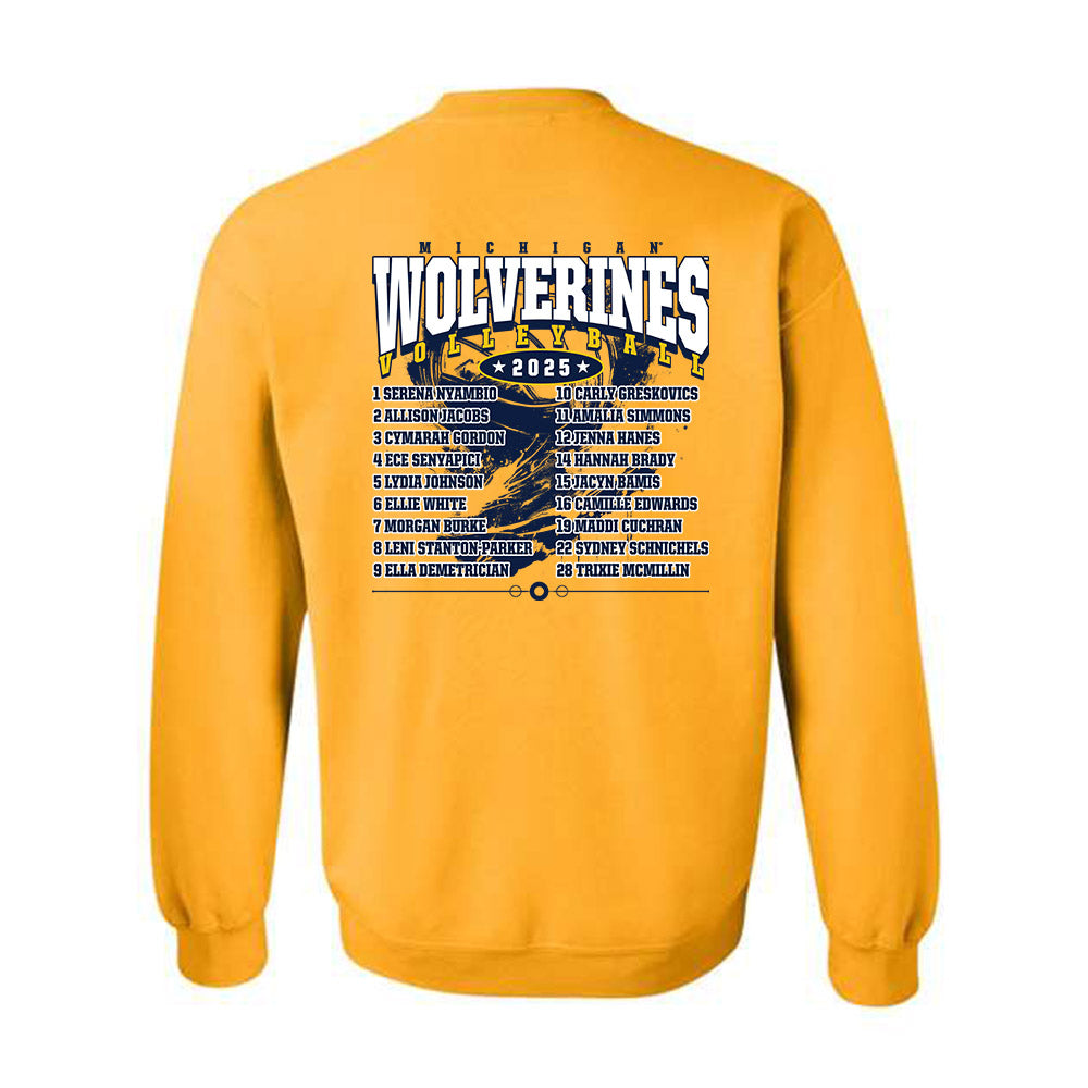 Michigan - NCAA Women's Volleyball : - Roster Crewneck Sweatshirt-1
