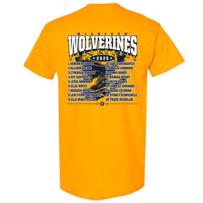 Michigan - NCAA Women's Volleyball : - Roster T-Shirt-1