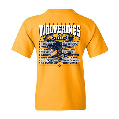 Michigan - NCAA Women's Volleyball : - Roster Youth T-Shirt-1
