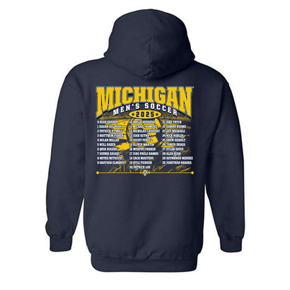 Michigan - NCAA Men's Soccer : - Roster Hooded Sweatshirt-1