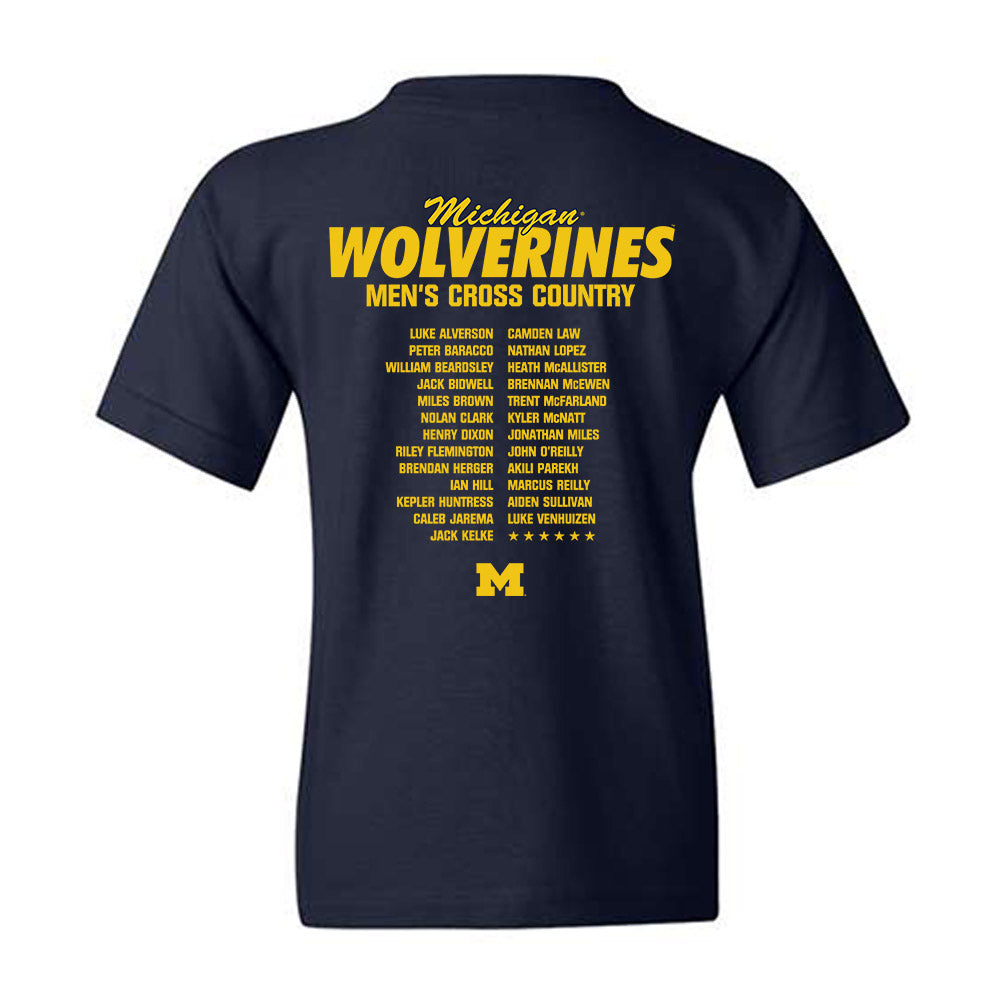 Michigan - NCAA Men's Cross Country : - Roster Youth T-Shirt-1