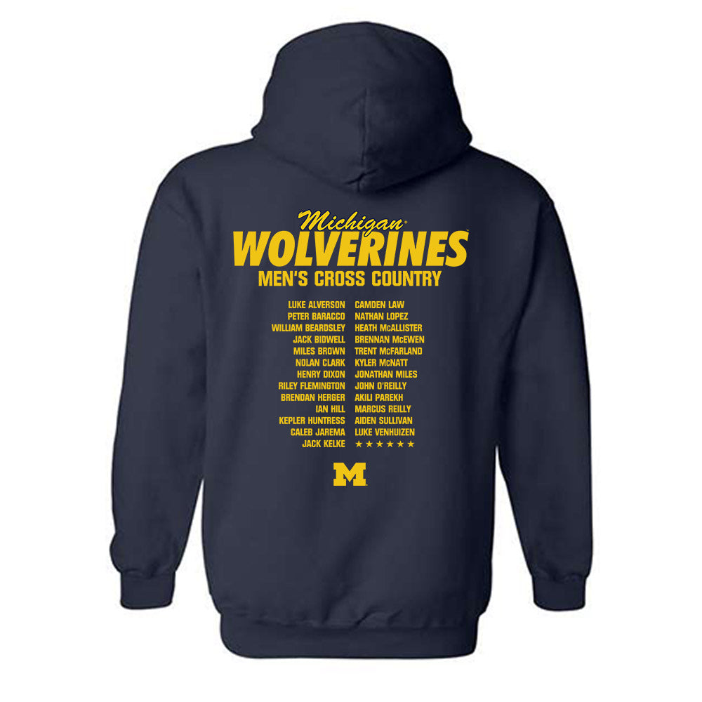 Michigan - NCAA Men's Cross Country : - Roster Hooded Sweatshirt-1