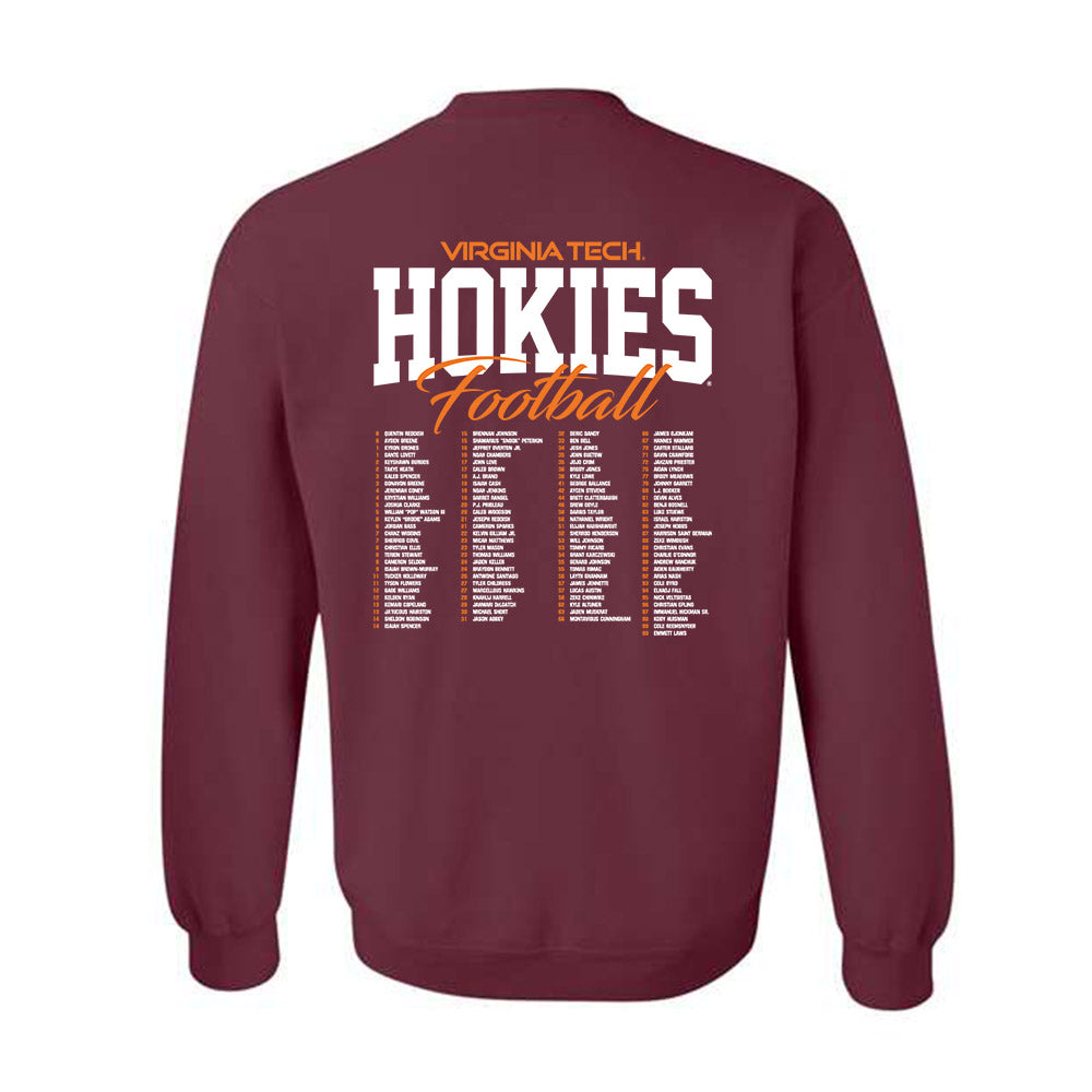 Virginia Tech - NCAA Football : Roster Shirt Crewneck Sweatshirt-1