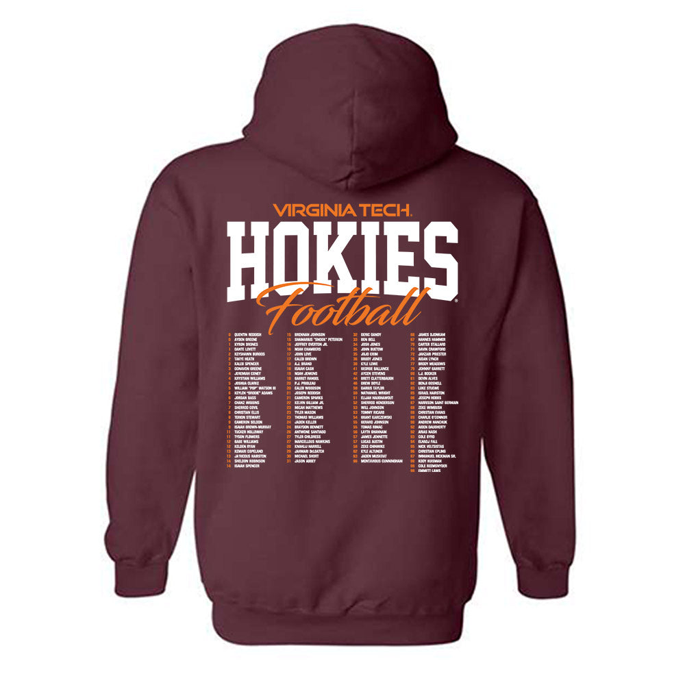 Virginia Tech - NCAA Football : Roster Shirt Hooded Sweatshirt-1