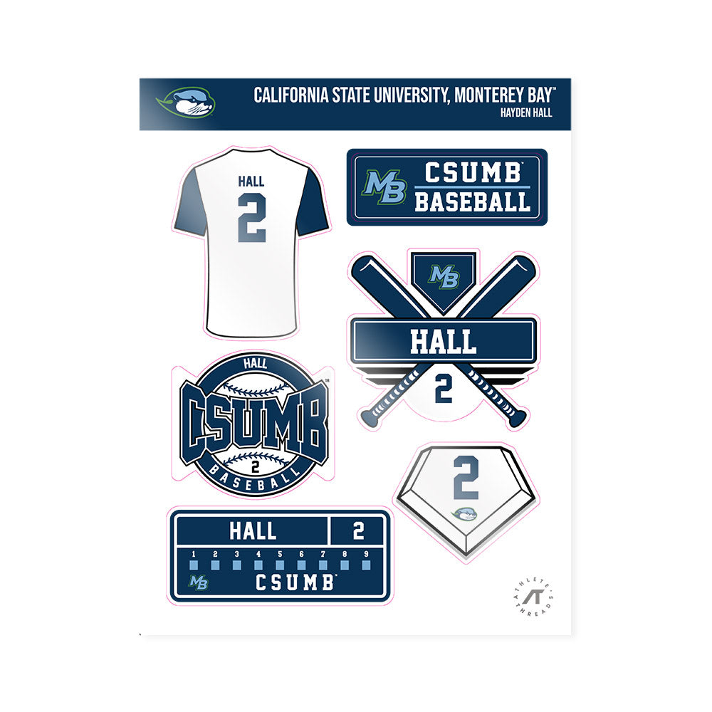 CSU Monterey Bay - NCAA Baseball : Hayden Hall - Sticker Sheet-0