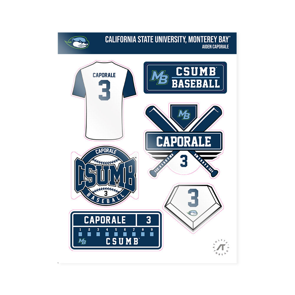 CSU Monterey Bay - NCAA Baseball : Aiden Caporale - Sticker Sheet-0