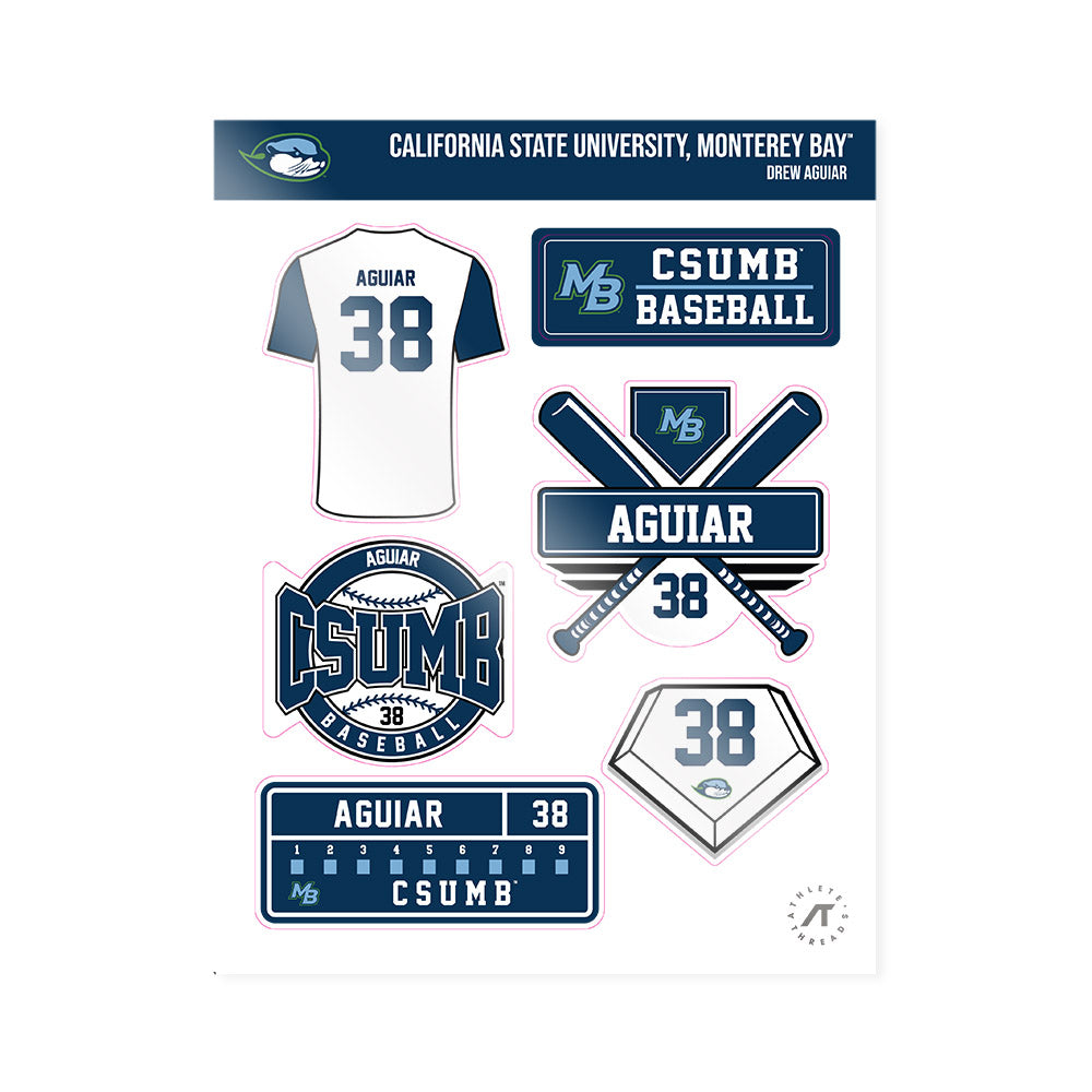 CSU Monterey Bay - NCAA Baseball : Drew Aguiar - Sticker Sheet-0