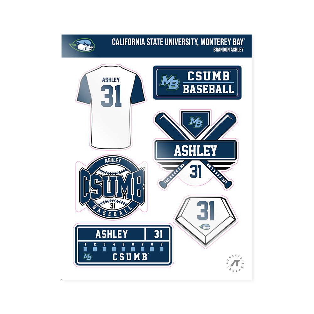 CSU Monterey Bay - NCAA Baseball : Brandon Ashley - Sticker Sheet-0