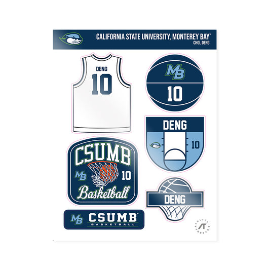 CSU Monterey Bay - NCAA Men's Basketball : Chol Deng - Sticker Sheet-0