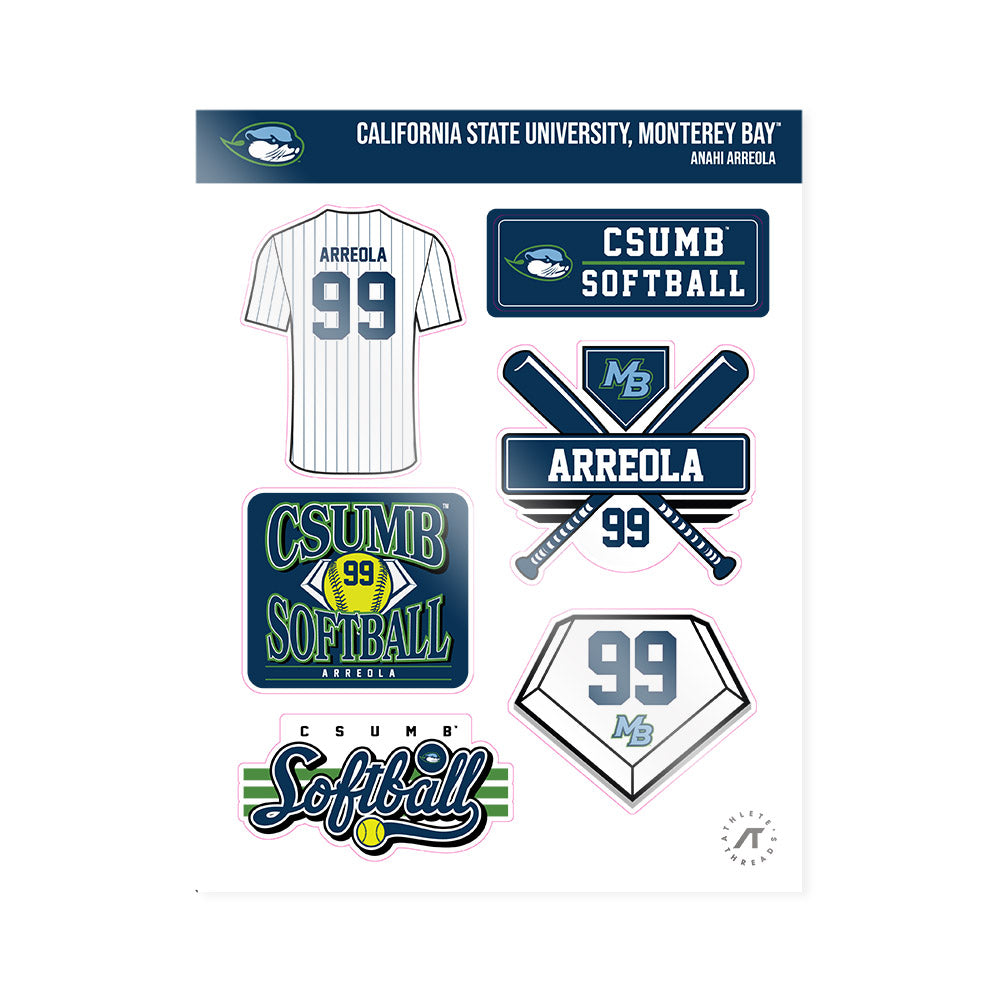 CSU Monterey Bay - NCAA Softball : Anahi Arreola - Sticker Sheet-0