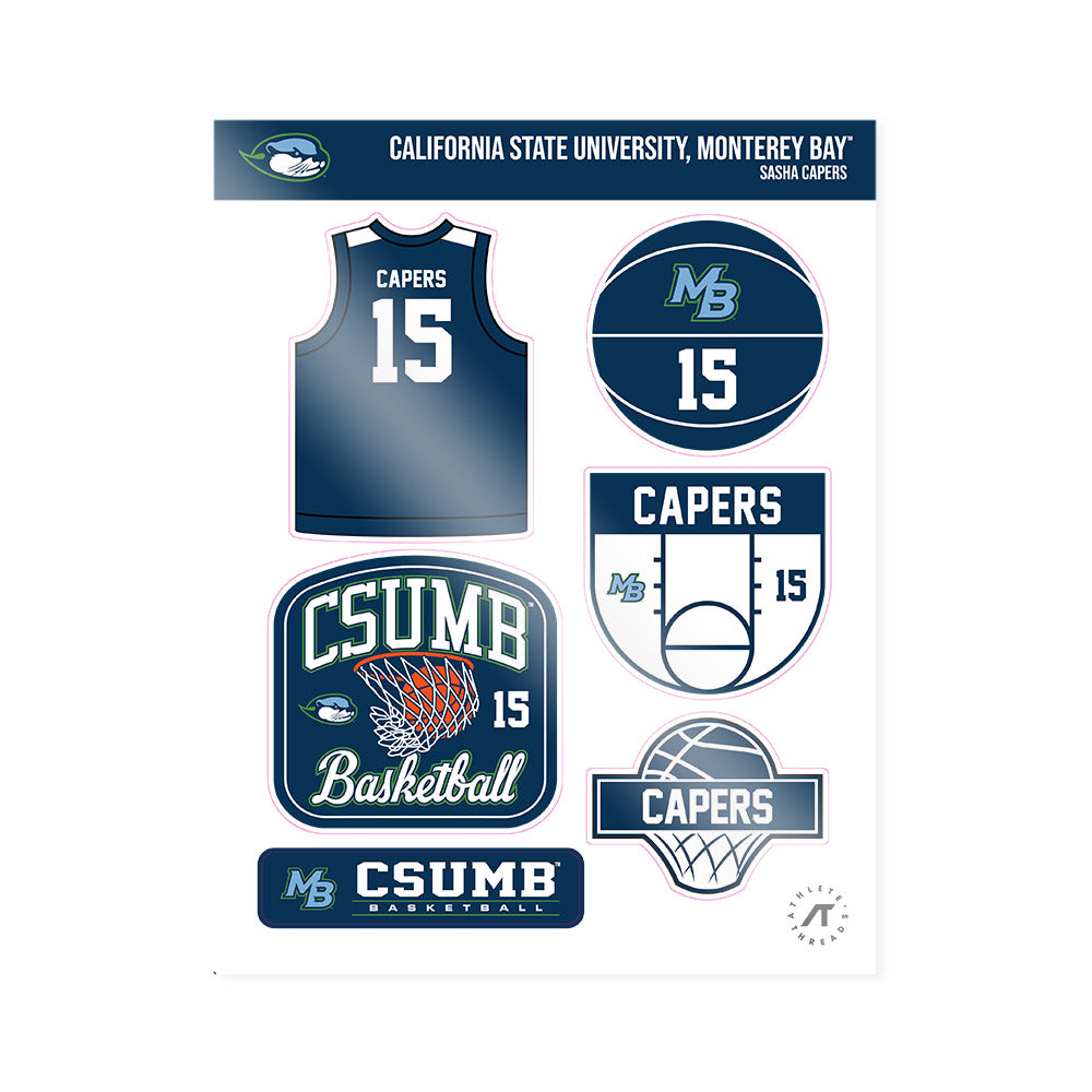 CSU Monterey Bay - NCAA Women's Basketball : Sasha Capers - Sticker Sheet-0