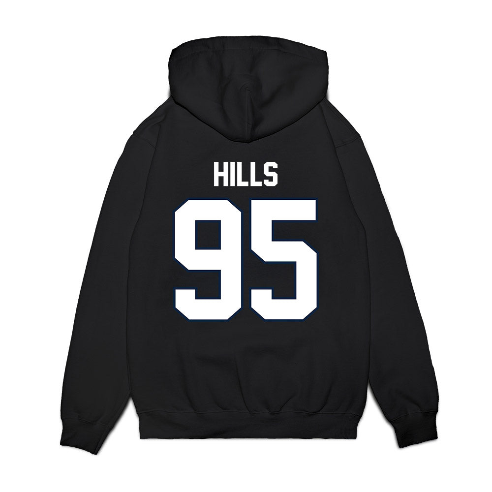 UConn - NCAA Football : Melvin Hills - Vintage Helmet Premium Hooded Sweatshirt-1