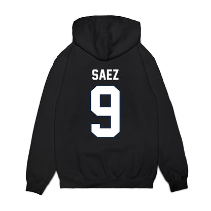 UConn - NCAA Football : Zakaih Saez - Vintage Helmet Premium Hooded Sweatshirt-1